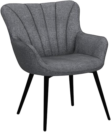 Miniatura 4 de Yaheetech Silla de comedor, 2 piezas, reposabrazos de tela, sillas de restaurante, sillas de recepción de hotel, silla de ocio, sofá, silla lateral,