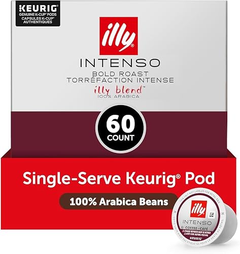illy Coffee K Cup Pods, Intenso Dark Roast, 10 Count, 6 Pack