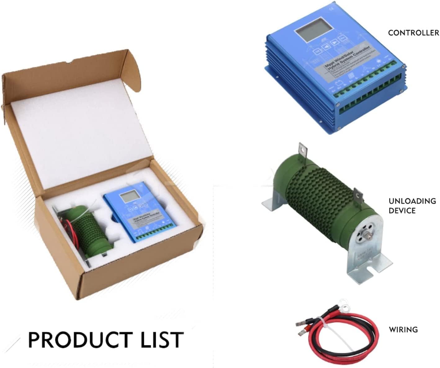 LiuSj JUnSt 10000W Wind Solar Hybrid System MPPT Charge Controller,12V/24V/48V with Dump Load Wind Turbine Generator Solar Panel Auto Regulator,220v