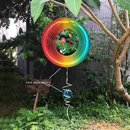 Fonmy Wind Spinner Outdoor Metal 3D Hanging Garden Decoration For Indoor Outdoor Rainbow Color Hummingbird Metal Wind Spinners-12Inch #TOP6