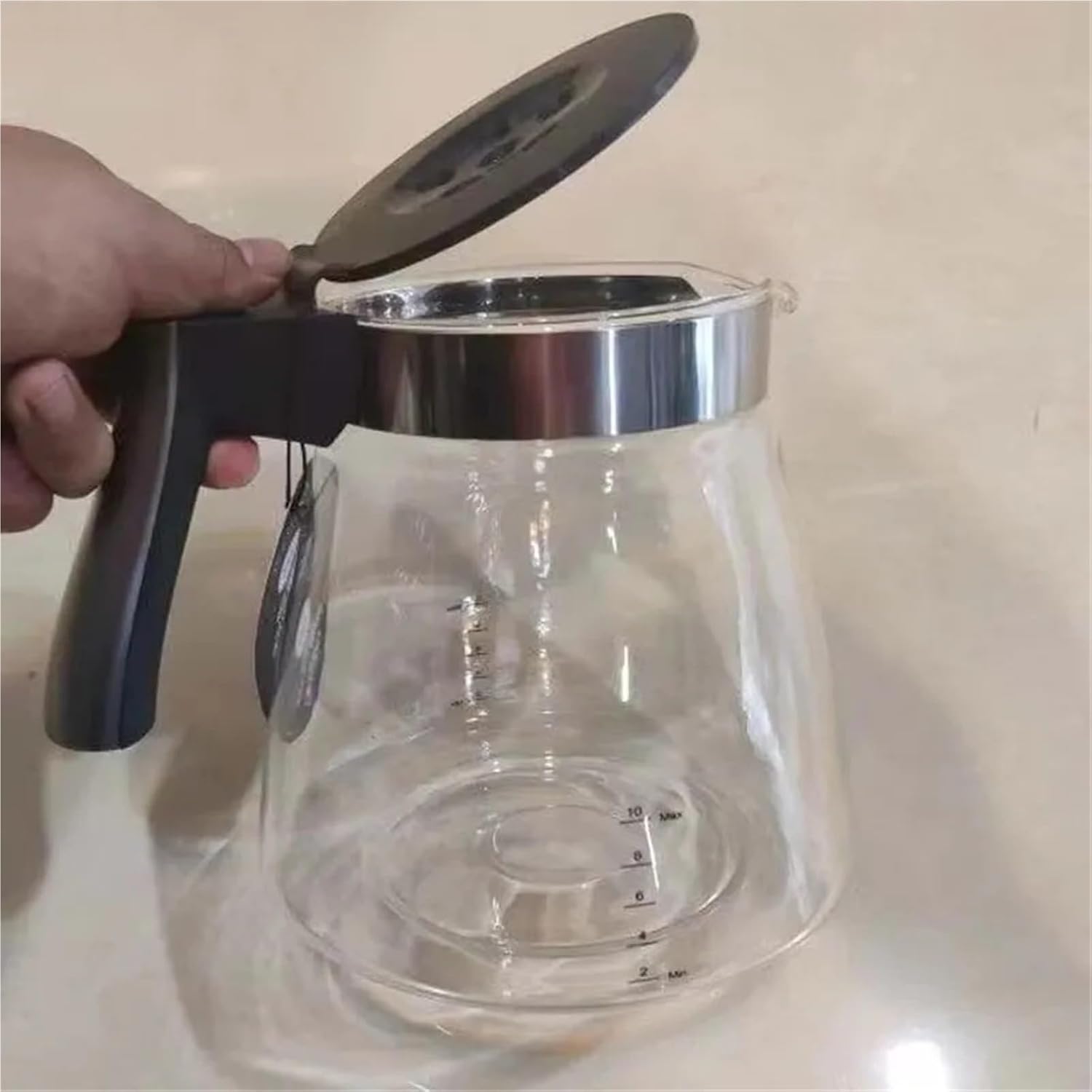 Glass Carafe Coffee Pot Compatible for DeLonghi ICM17210 Drip Coffee Machine Replacement Glass Pot Accessories