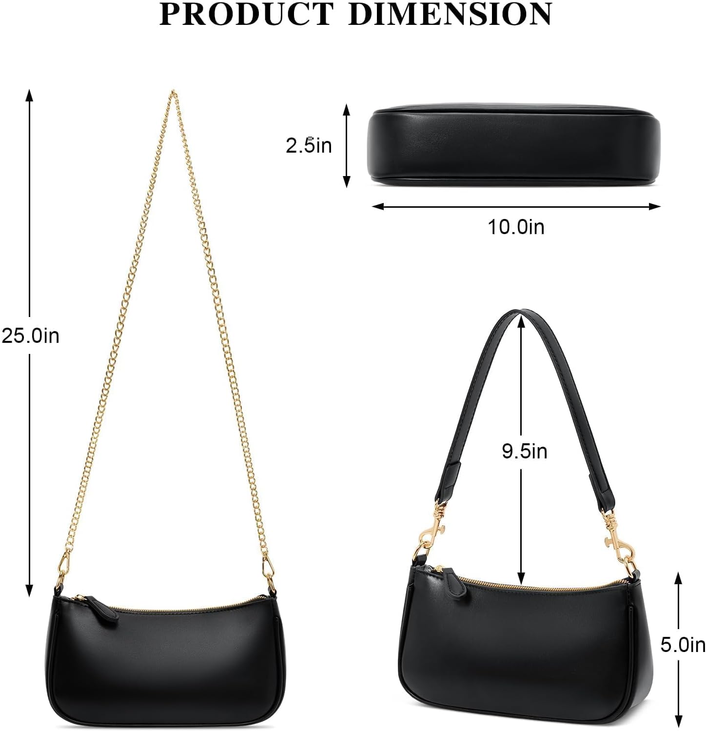 KKXIU Small Shoulder Bag for Women - Mini Purses for Women Vegan Leather Purse Classic Retro Handbag with Removable Strap - Image 6