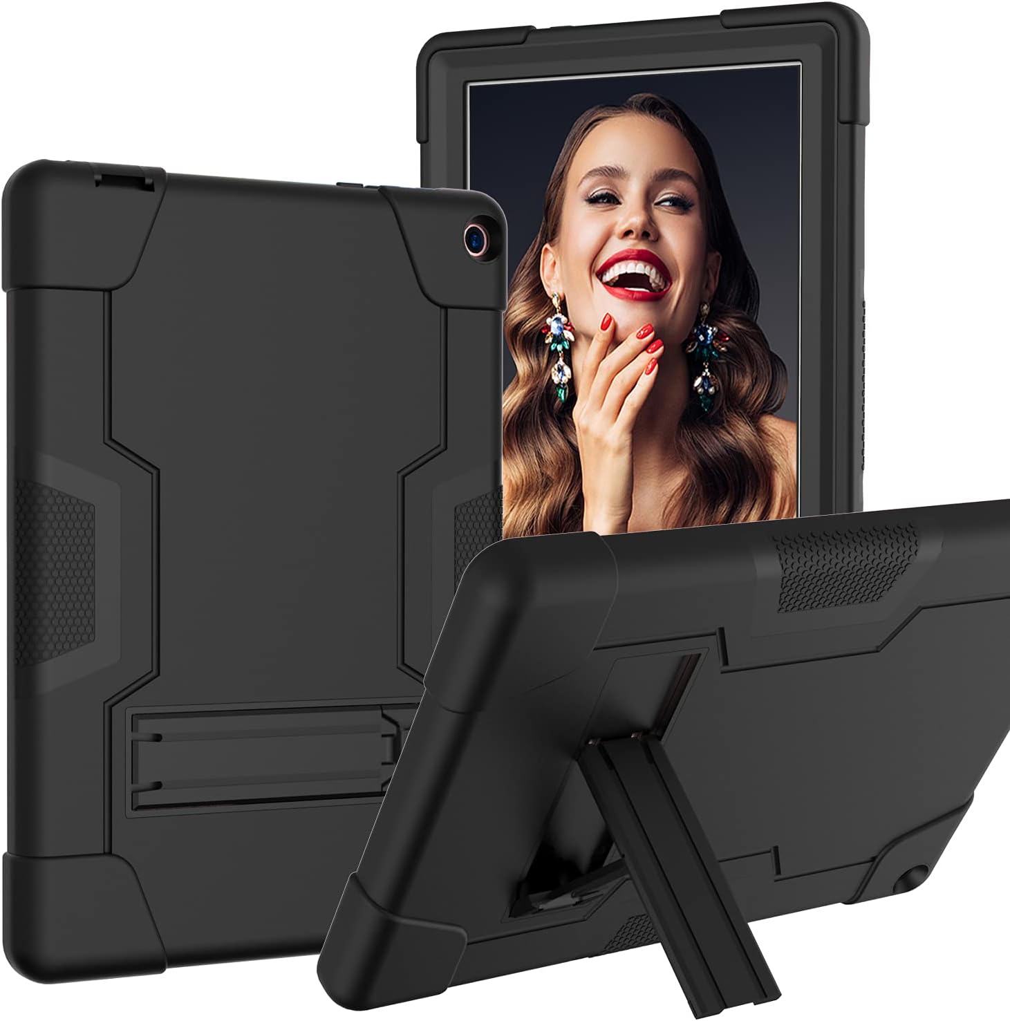 Cherrry FIEWESEY Case for Walmart Onn 10.1 Inches Tablet Pro (Model: 100003562), Heavy-Duty Drop-Proof and Shock-Resistant Protective Case(with Stand) Pro(Model: 100003562) (Black+Blue) : Electronics