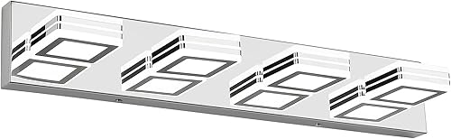 Miniatura 10 de SOLFART Modernas lámparas LED regulables para baño, sobre espejo, luces LED de tocador, modernas luces LED negras de 6 luces de tocador