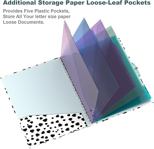 Miniatura 37 de Hongri Clipboard Folio with Refillable Lined Notepad, 8.5 x 11 Folders with Storage 10 Pockets, Spiral Portfolio, Size 12.8x 9.7 in, Office & School