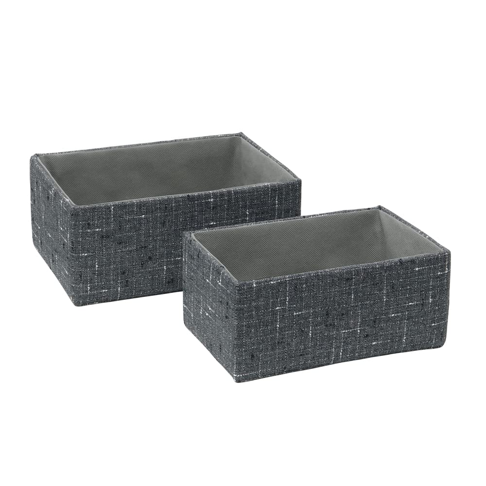 Jvl Shadow Rectangular Fabric Storage Baskets, Set Of 2 - Charcoal