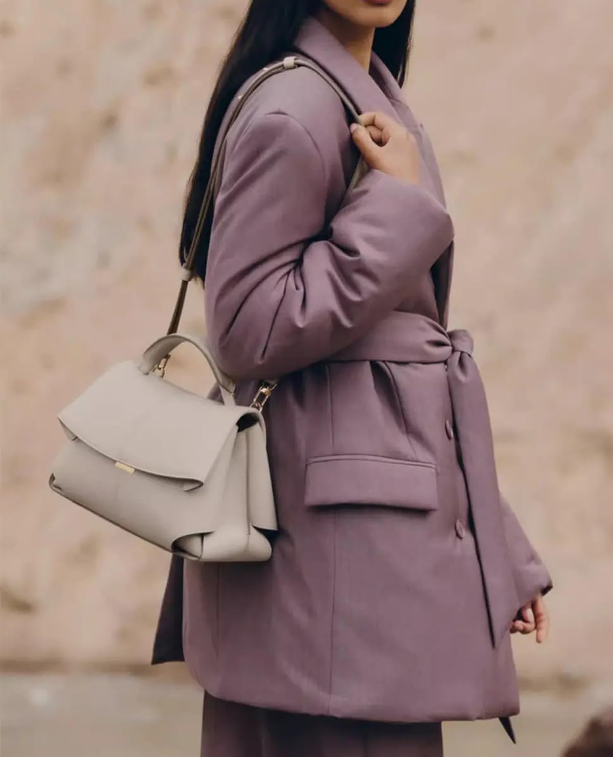 Women's Leather Handbag, Top Handle Satchel, Shoulder Crossbody Bag with Adjustable Strap (white) - Image 3