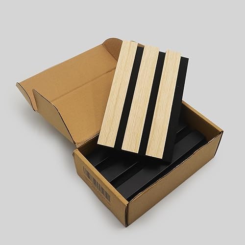 Vista 99 de RITOLLO Paquete de 4 paneles de madera para pared, paneles acústicos de listones de madera de 47.2 x 23.6 pulgadas para pared, paneles Roble natural