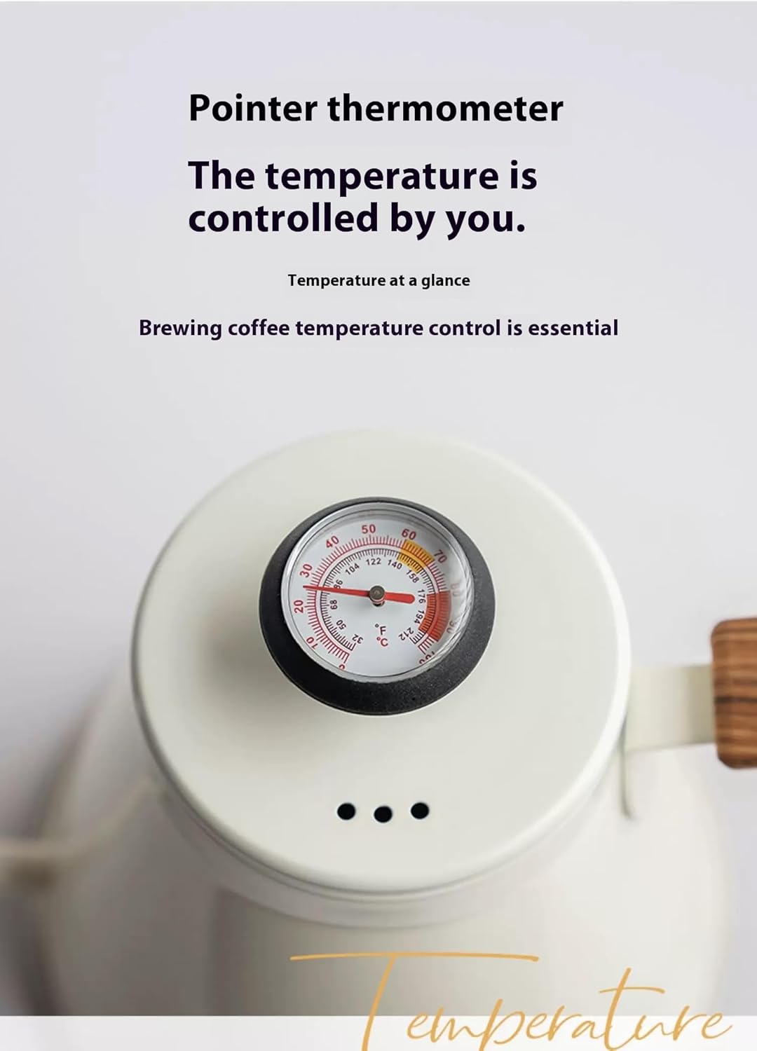 1100ml Stainless Steel Gooseneck Pour Over Kettle - Precision Spout for Perfect Coffee, Heat-Resistant Handle, Large Capacity & Rust-Proof for Home & Coffee Lovers