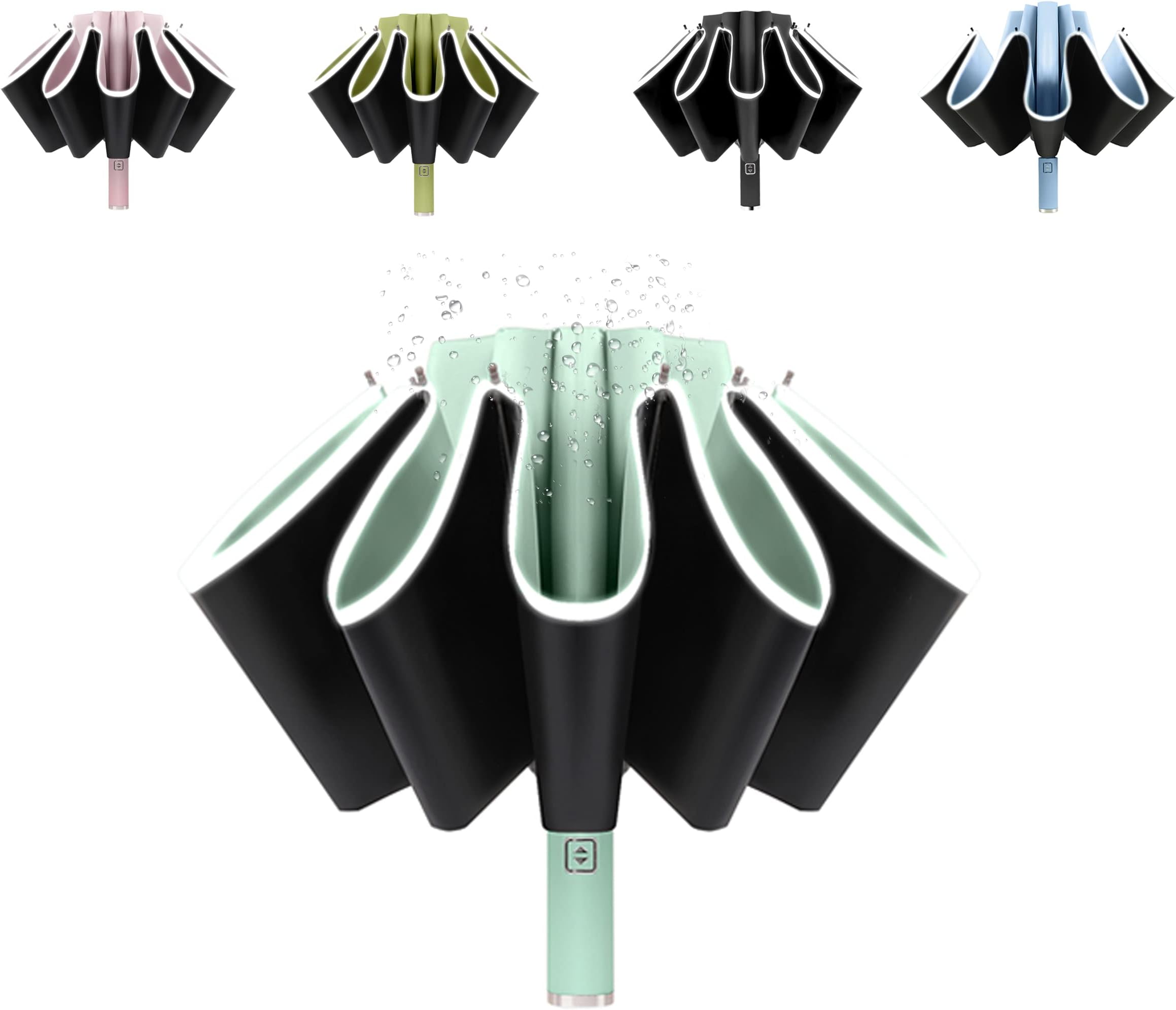 Inverted UV Umbrella for Rain and Sun Medium Size UPF 50+ Rverse Compact Umbrella Auto Open Close