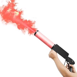 CO2 Cannon Gun Dj，CO2 Jet Machine Handheld Effect Smoke Gun for Party, Confetti Cannon Machine,Fog Machine with LED Lights Effect，with 3m Hose for Nightclub,Wedding,Party,Dj Halloween