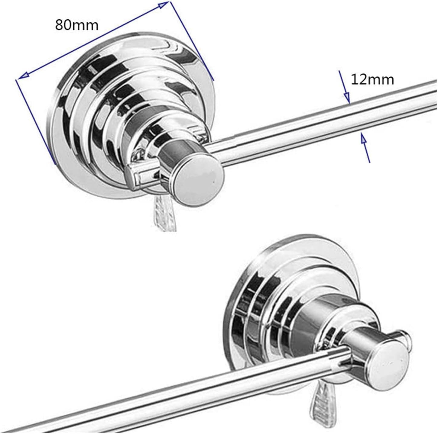 Bathroom Adjustable 24 Inch Plastic Shower Suction Sliding Bar