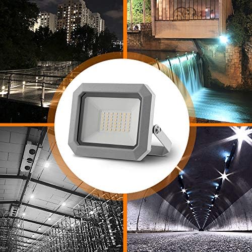 30W LED Flood Lights Outdoor, 2400LM Outdoor Security Lights, IP65 Waterproof Led Floodlight, with 1M Power Cable, 4000K Daylight White, Ideal for Garden, Garage, Courtyard-2 Pack