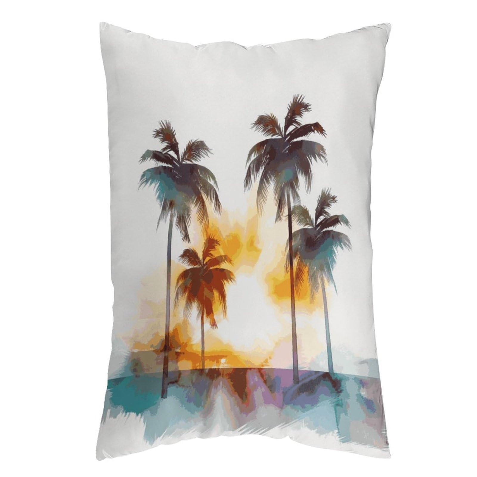 FekiLoot Palm Trees Sunset Throw Pillow Cover Soft Pillowcase with Hidden Zipper Lumbar Decorative Throw Pillow Covers Luxury Cozy Pillows Shams Rectangle Cushion Cases