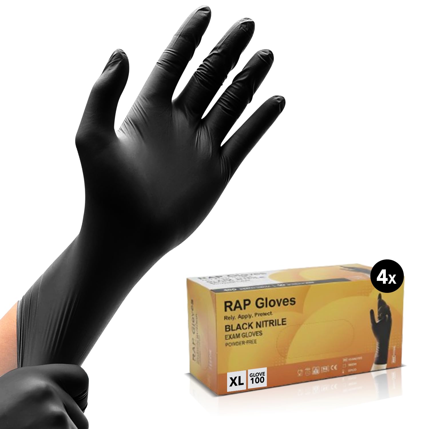 Disposable Nitrile Gloves, Black Disposable Gloves, Durable Gloves for Work, Healthcare & Daily Use. (400, Extra Large)