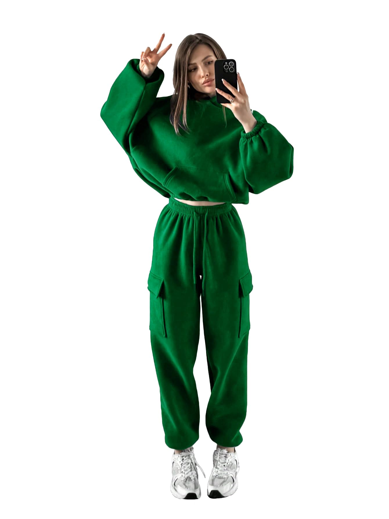 Women's Co-Ords Solid Sweatshirt With Sweatpant-image-33