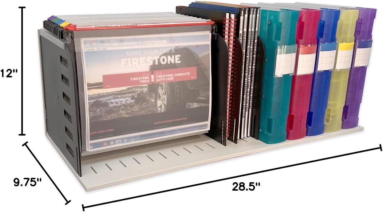 Ultimate Office TierDrop Topper Desktop Hanging Vertical File Organizer with 7 Vertical Sorting Slots and 9 Dividers Adjustable in 1 inch Increments