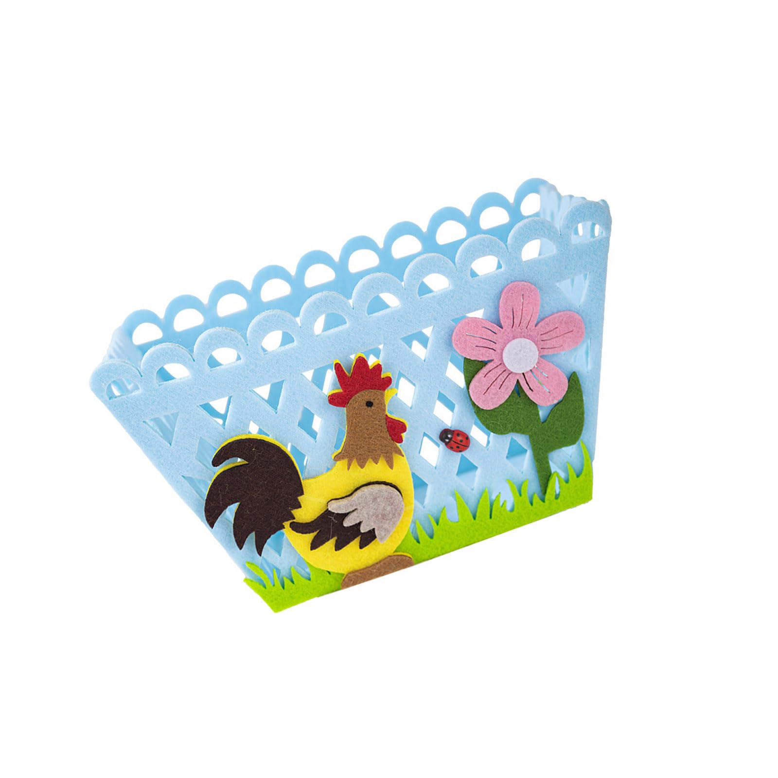 Holiday parties offer perfectly colorful rooster storage baskets to hold eggs and candy bags