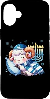 iPhone 16 Plus Pajamakah Cute Jewish Sleeping Ram Hanukkah Pajama Case
