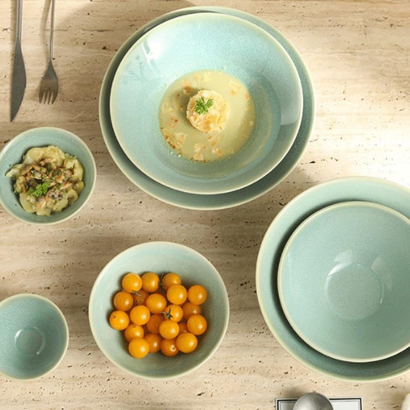 Retro Ceramic Conical Bowl Underglaze Painted Ramen Salad Household Soup