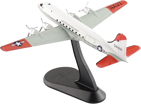 Hobby Master | 1200 Scale Diecast Military Aircraft Replica | Douglas C-54Q Skymaster 56501, US Navy Test Pilot School, 1973 | Model HL2025