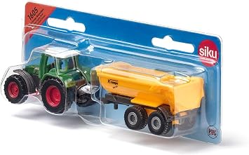 Siku 1605, Krampe Damperli Kamyonlu Fendt Traktör, Oyuncak Traktör, Metal/Plastik, Yeşil/Sarı, Çıkarılabilir kabin, Devrilme Teknesi, Düz Koşu Kauçuk Tekerlekli Treyler, Treyler Kaplin