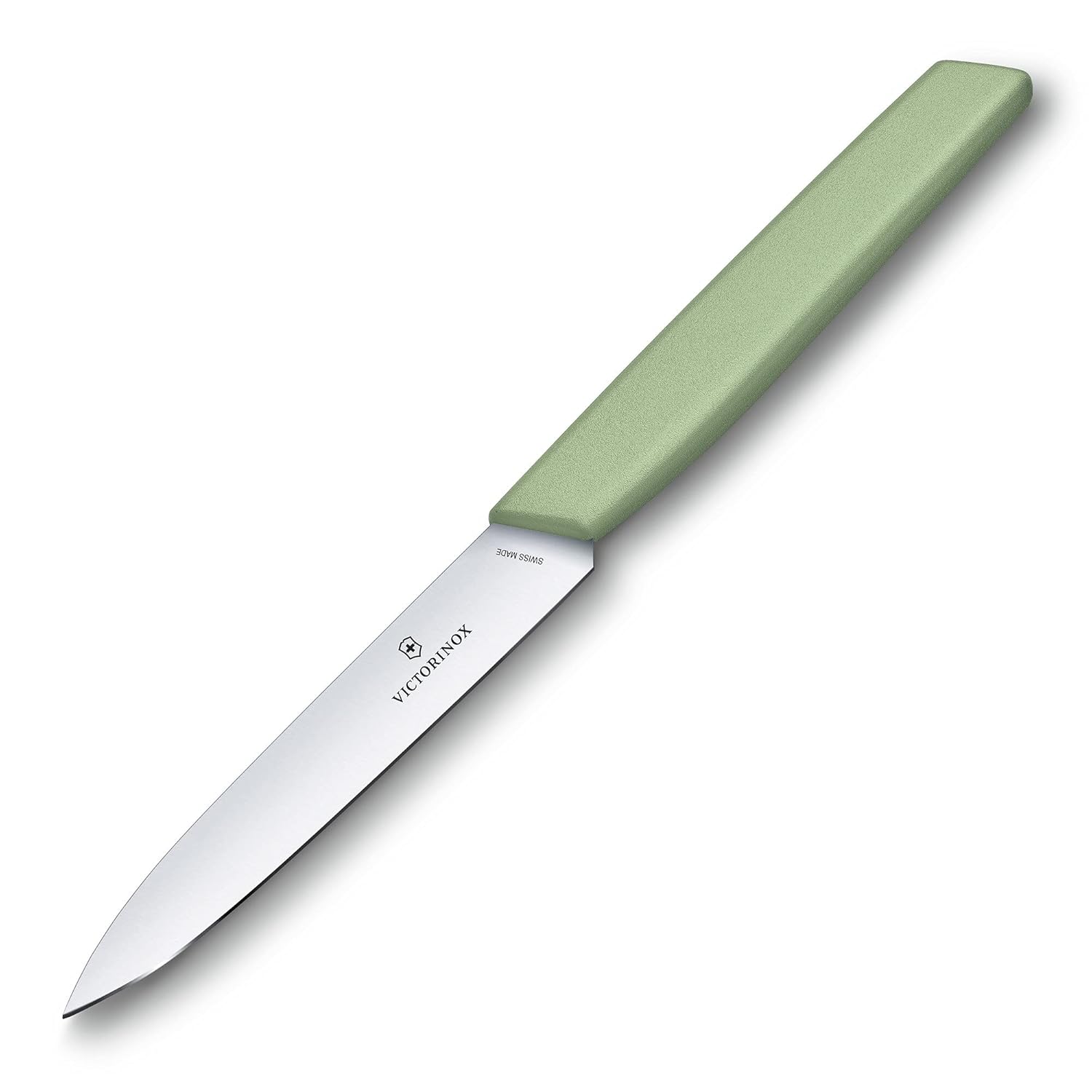 Victorinox Swiss Modern Stainless Steel Pairing Knife for Vegetable & Fruit Cutting, Straight Edge, 10 cm Moss, Swiss Made