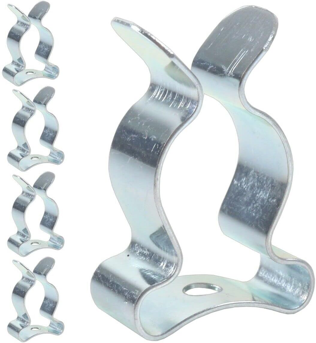 Merriway® BH01980 (5 Pcs) Tool Storage Terry Clip Spring Steel Bright Zinc Plated, 32 - 43mm (1.1/4 - 1.11/16 inch) - Pack of 5 Pieces