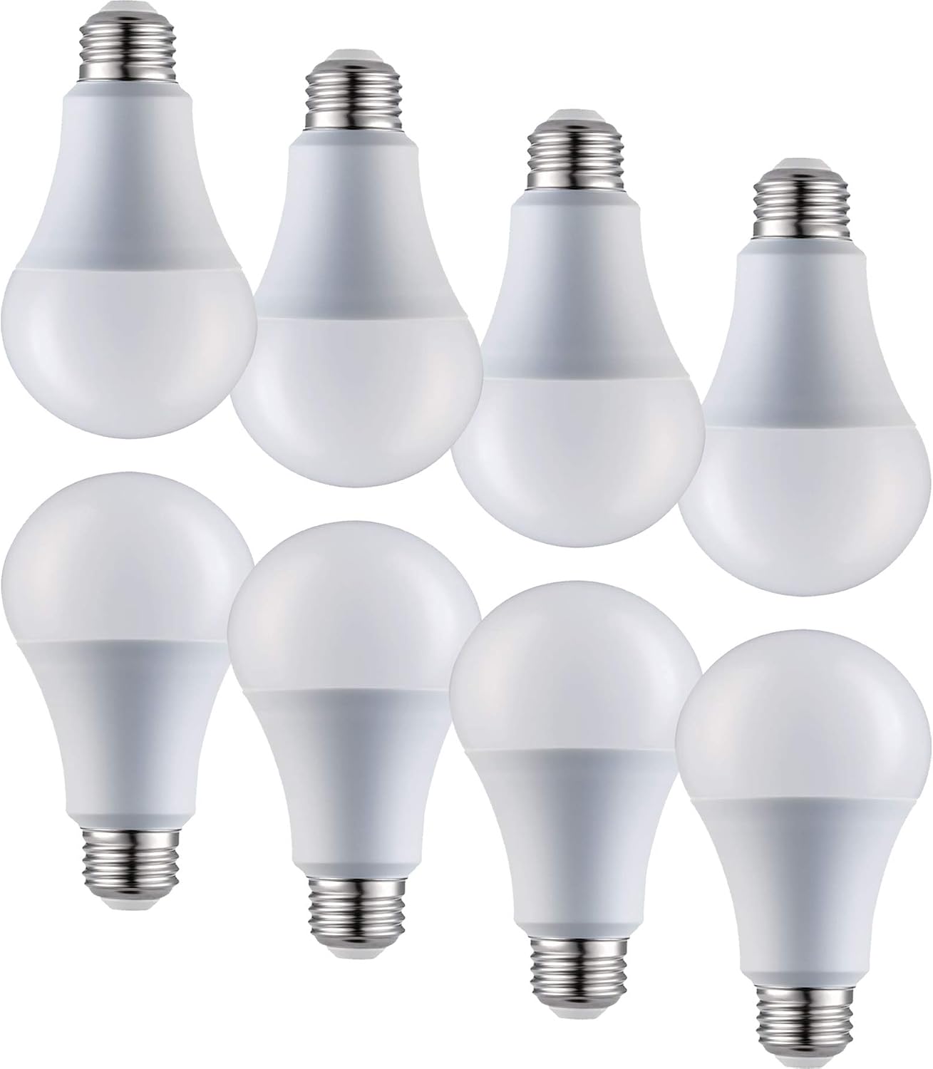 Laborate Lighting A19 LED Light Bulbs - E26 Base, 60W, 800 Lumens, Bright White 5000K Illumination - Dimmable, Energy Saving Outdoor & Indoor Home, Commercial Lighting - 80+ CRI, 10-Year Life - 8-Pack