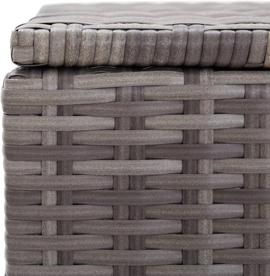 Patio Storage Box,Outdoor Cushion Storage,Outdoor Toy Storage,Outdoor Towel Storage,for Indoor or Outdoor Cushion Storage, Garden Tools Box Container Gray 59.1"x19.7"x23.6" Poly Rattan