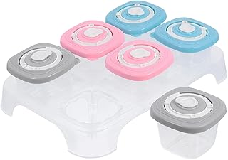 Abaodam Baby Food Storage Container Set 6 Pcs Portable Freezer and Microwave Safe Timing Snack Box with Airtight Seal for Infants and Toddlers Go