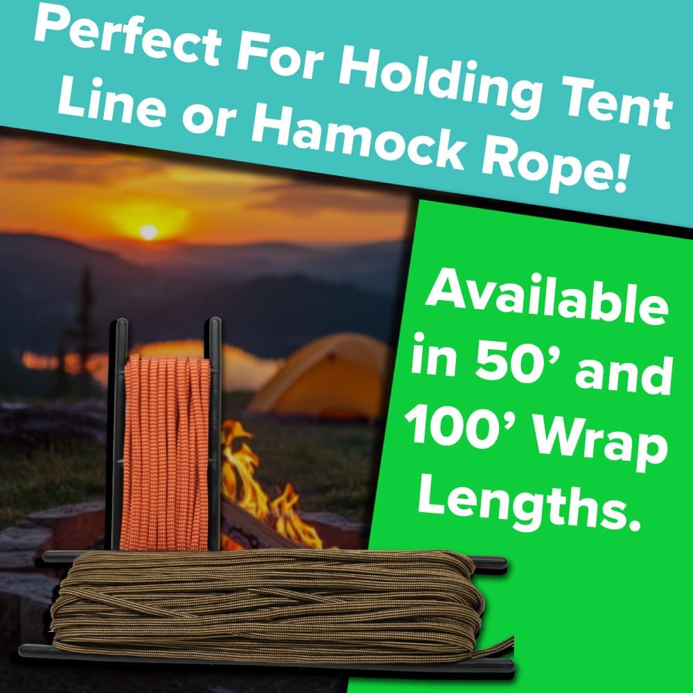 Plastic Winders for Paracord, Twine, Tent Line, String, Yarn Storage - 6 Inch Winder - Up to 50 Feet of Cord - 50 Pack