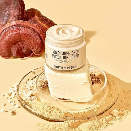 Youth To The People Adaptogen Deep Moisture Cream - Calming + Hydrating Face Cream With Pentapeptide, Rhodiola + Reishi Mushroom - No Mineral Oil - Clean Skincare (2Oz) #TOP5