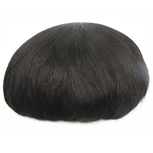 Miniatura 2 de NLW - Toupee europeo de cabello humano para hombre, base monocapa con sistema de reemplazo de cabello frontal de encaje de 7 x 9 pulgadas, piezas de