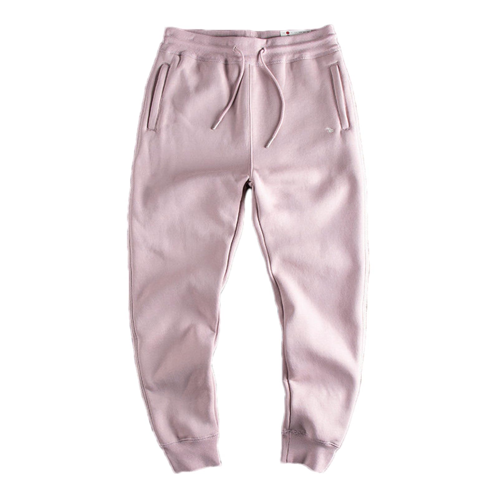 Pantalones de chándal para hombre con acento bordado, pesados y cálidos, corte regular, puños en los tobillos, pantalones deportivos para salón