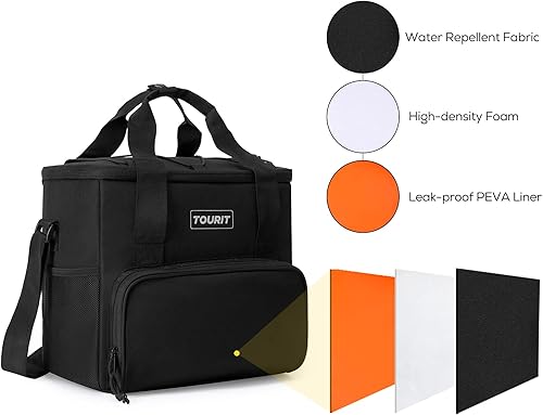 Miniatura 5 de TOURIT Bolsa térmica de almuerzo con bolsas de hielo reutilizables para enfriadores de larga duración