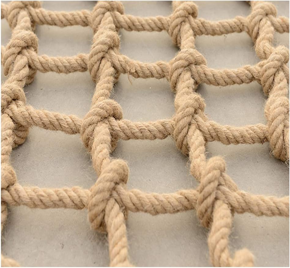 Hemp Rope Climbing Net for Kids' Playground - Durable Natural Jute Material, Maximum Load Capacity, Multiple for Safe Outdoor Fun