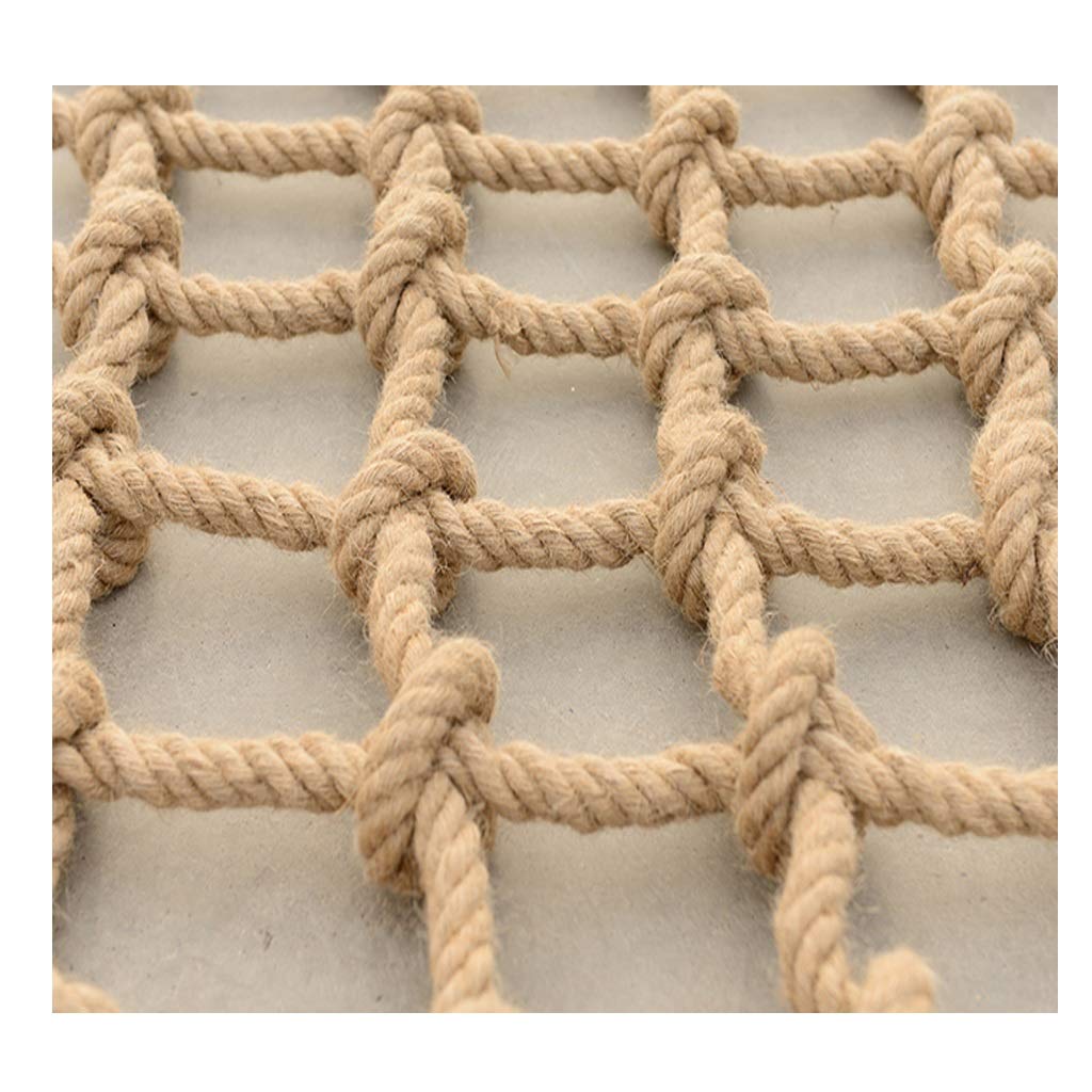 GTHTUHFD Hemp Rope Net Cargo Net Climbing Rope Net Waterproof Hemp Rope Net Rope Child Safety Netting For Balcony,Garden Netting Playground Balcony Safety Net Rope Truck Carg,Yellow-4X4m