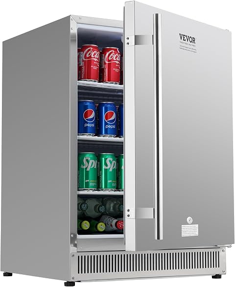 VEVOR 6.2 cu ft Beverage Cooler Silver