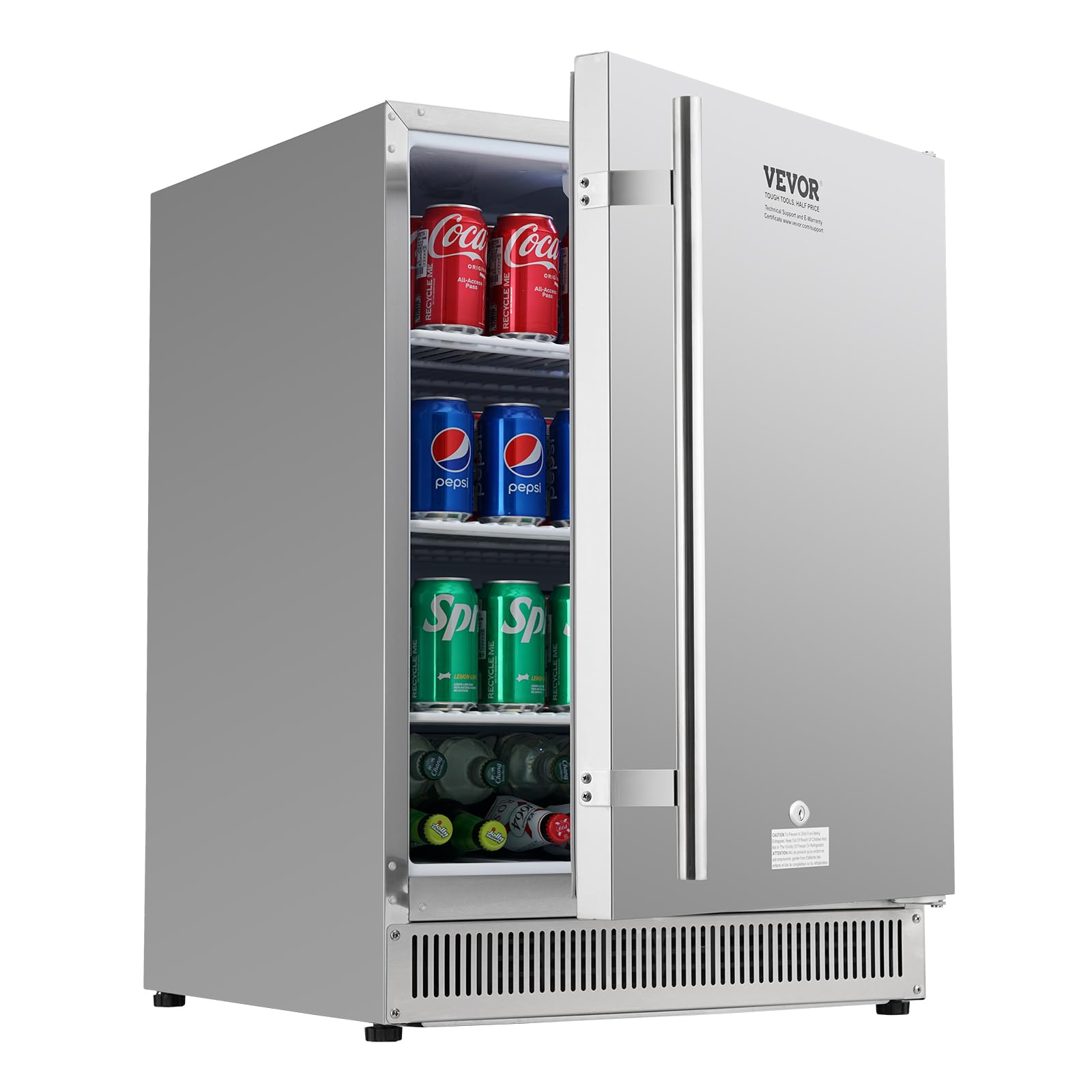 VEVOR Outdoor Refrigerator 6.2 cu ft Beverage Cooler Silver