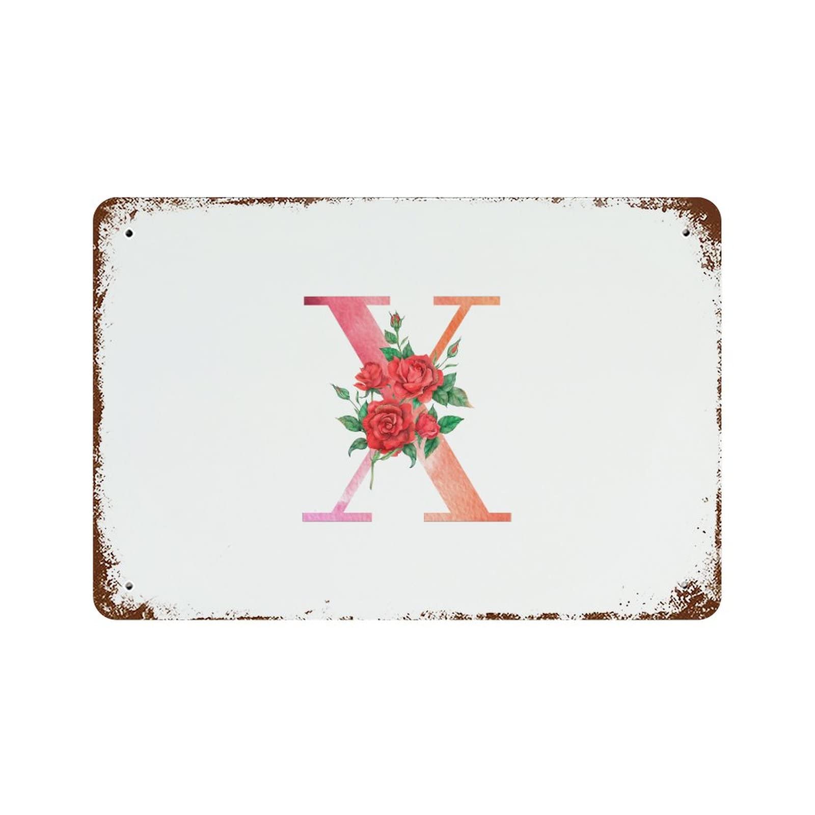 Lettre monogramme florale X grand format pour panneau de café et décoration de cuisine
