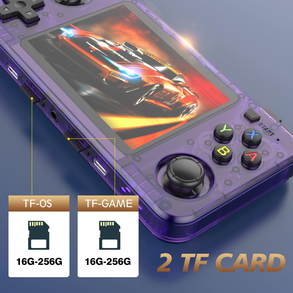 Nuova console da gioco R36H, console portatile per videogiochi con schermo IPS da 3,5", scheda integrata da 128 GB e 20.000 giochi, sistema Open Source Linux (Lila,64g)