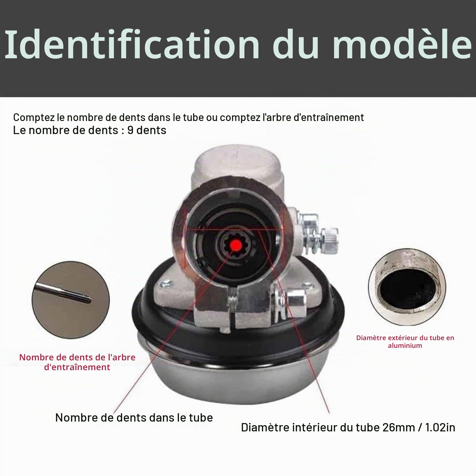Roue de Desserrage Multifonctionnelle pour Tondeuse et Débroussailleuse - 9 Dents, 26 Mm, en Métal - pour Désherbage du Sol