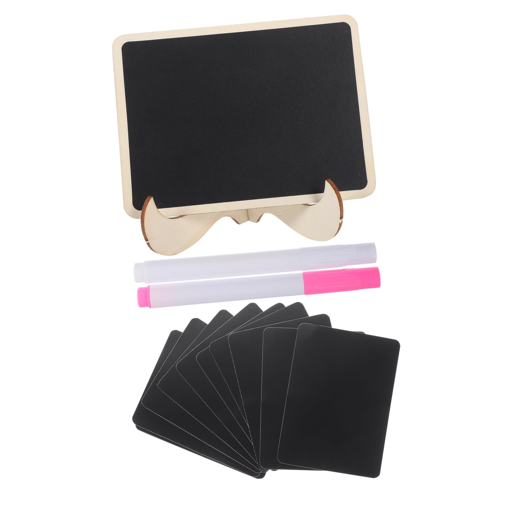 4 Juegos pequeña pizarra de madera tableta escritura tableta de escritura pizarra letrero mesa letrero de etiqueta mini s tablero negro Black