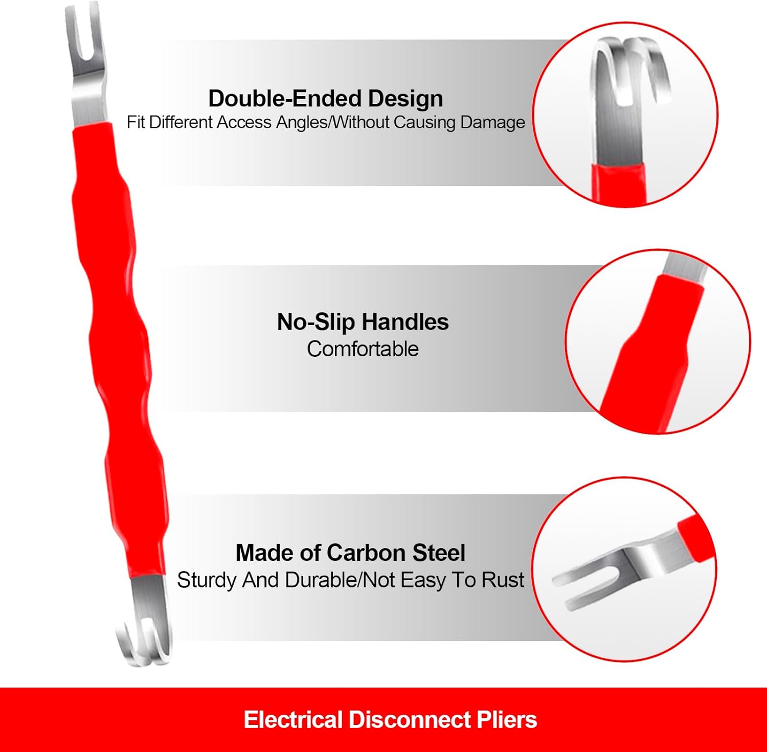 Electrical Disconnect Pliers Set – 11PCS Automotive Terminal Removal Tool Kit, Includes Straight & 60° Disconnect Pliers, Double-Ended Terminal Separator, Hose Clamp Plier & 8PCS Depinning Tools