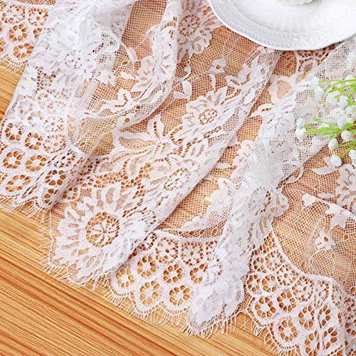 Lace Tablecloth White Wedding Tablecloths 60x120 Inch Vintage Rustic Farmhouse Table Fabric for Romantic Wedding Table Decorations by LuoluoHouse - Image 4