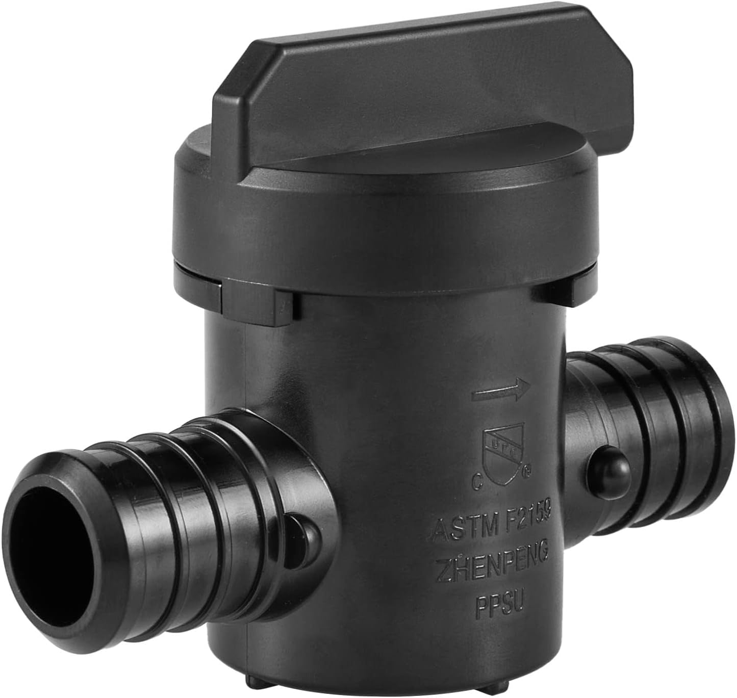 EFIELD Poly PPSU Barb Crimp Pex 3/4" X 3/4" Full Port Ball Valve For Pex Tubing Connection, ASTM F2159, 2 Pieces,(PPSU1807068-2PCS)