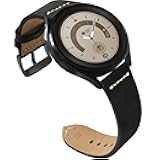 Genuine Leather Bands Compatible with Samsung Galaxy Watch 3 45mm Band/Galaxy Watch 46mm/Gear S3 Frontier, 22mm Sport Smart Watch Bands Adjustable Quick Release Straps for Women Men. (Black)