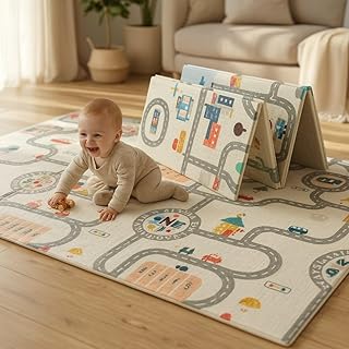 Lifelong Cuppy Extra Large Baby Folding Play Mat | Extra Thick Waterproof Foldable for Crawling &amp; Playing | Travel Friendl...