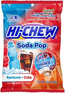 Hi-Chew Japanese Chewy Candy, Soda Pop Mix, Ramune/Cola Flavors, 2.82 Ounce